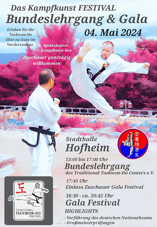 Poster für die Bundeslehrgang & Jubiläumsgala des Taekwon-Do Center Main-Taunus“ in Hofheim am Taunus